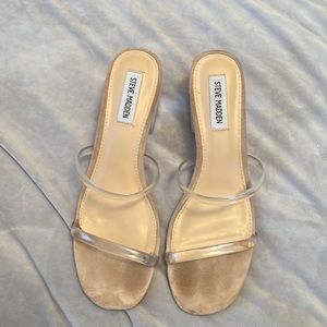 Steve Madden clear small block heels